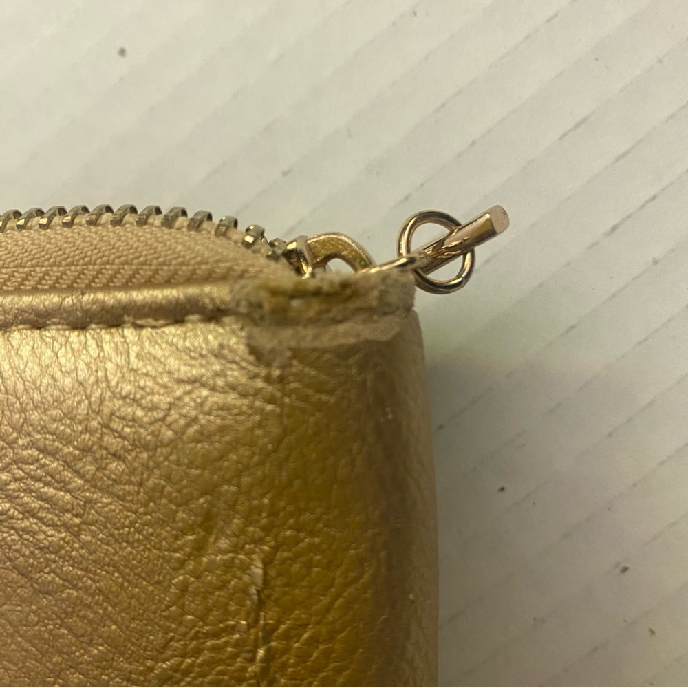 Tory Burch Gold Leather Wallet FUC - Picture 8 of 11